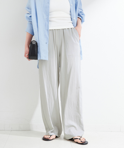 B.C STOCK（ベーセーストック）の「《追加》手洗い可 / セルロースカルゼベイカーイージーパンツ（その他パンツ・レディース・ネイビー/ライトグレー/ウッド・SMALL/MEDIUM）」の9枚目の写真