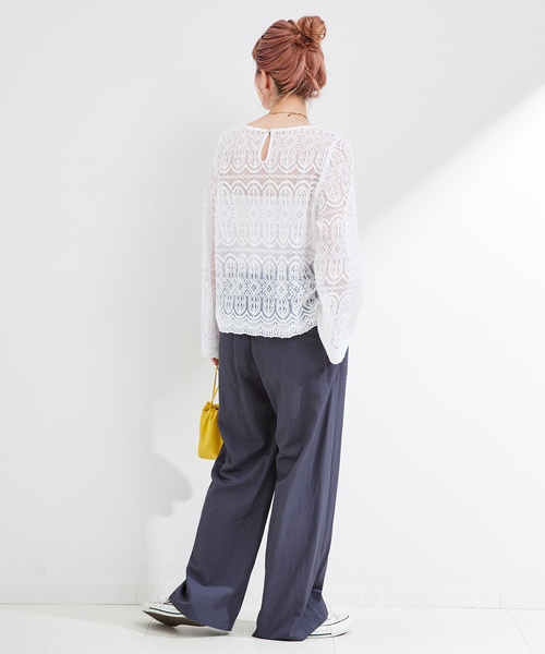 B.C STOCK（ベーセーストック）の「《追加》手洗い可 / セルロースカルゼベイカーイージーパンツ（その他パンツ・レディース・ネイビー/ライトグレー/ウッド・SMALL/MEDIUM）」の12枚目の写真