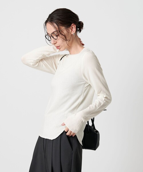【翌日発送可】セルロースウールブレンド クルーネック カットソー セルロースウールブレンド クルーネックカットソー（Tシャツ
