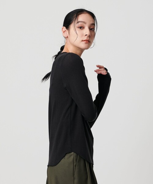 【翌日発送可】セルロースウールブレンド クルーネック カットソー セルロースウールブレンド クルーネックカットソー（Tシャツ