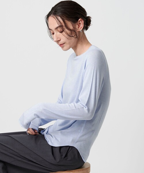 BEAUTY&YOUTH UNITED ARROWS(ビューティーアンドユースユナイテッドアローズ)の「セルロースウールブレンド クルーネックカットソー(Tシャツ/カットソー・レディース・グレー/ライトブルー/ブラック/ダークブラウン/ホワイト/ダークグレー・FREE)」の16枚目の写真