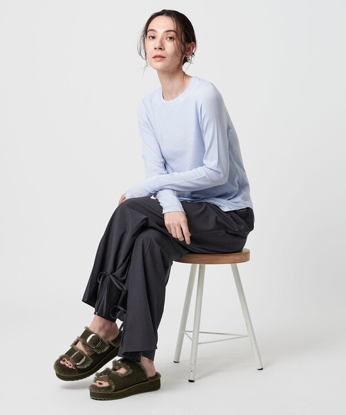 BEAUTY&YOUTH UNITED ARROWS(ビューティーアンドユースユナイテッドアローズ)の「セルロースウールブレンド クルーネックカットソー(Tシャツ/カットソー・レディース・グレー/ライトブルー/ブラック/ダークブラウン/ホワイト/ダークグレー・FREE)」の18枚目の写真