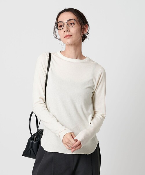 BEAUTY&YOUTH UNITED ARROWS(ビューティーアンドユースユナイテッドアローズ)の「セルロースウールブレンド クルーネックカットソー(Tシャツ/カットソー・レディース・グレー/ライトブルー/ブラック/ダークブラウン/ホワイト/ダークグレー・FREE)」の19枚目の写真