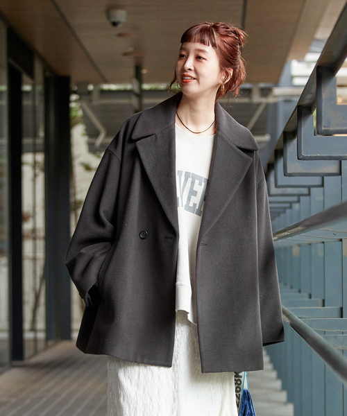 ショートメルトモッサテイラーコクーンミドル（その他アウター