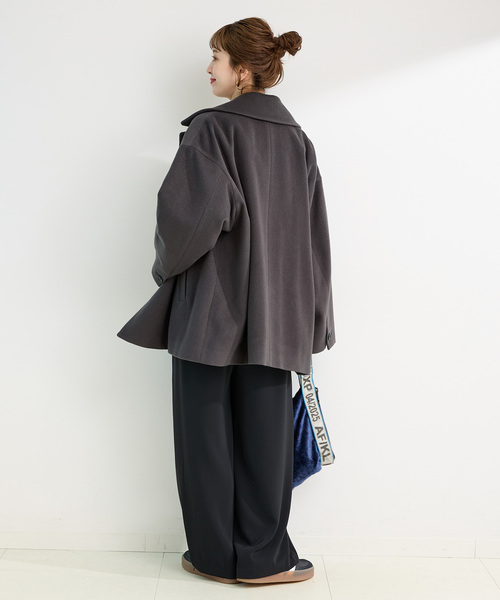 セール】ショートメルトモッサテイラーコクーンミドル（その他アウター