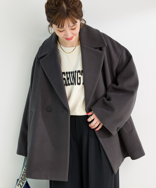 ショートメルトモッサテイラーコクーンミドル（その他アウター）｜B.C