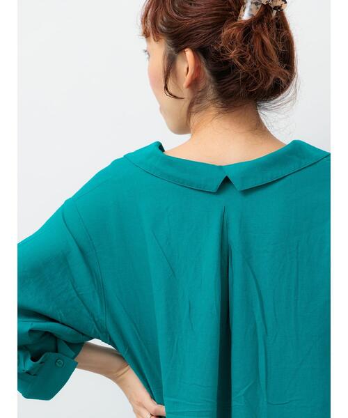 Lugnoncure（ルノンキュール）の「麻レーヨンシャツワンピース（ワンピース・レディース・ターコイズブルー/ベージュ/ブラック/ブラウン・F）」の6枚目の写真