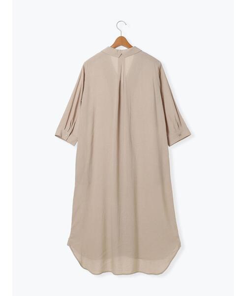 Lugnoncure（ルノンキュール）の「麻レーヨンシャツワンピース（ワンピース・レディース・ターコイズブルー/ベージュ/ブラック/ブラウン・F）」の14枚目の写真