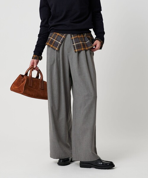 BEAUTY&YOUTH UNITED ARROWS（ビューティーアンドユースユナイテッドアローズ）の「毛ポリエステルレーヨンブレンド ワイドタックパンツ（その他パンツ・レディース・オフホワイト/グレー/ブラック・XS/S/M/L）」の5枚目の写真