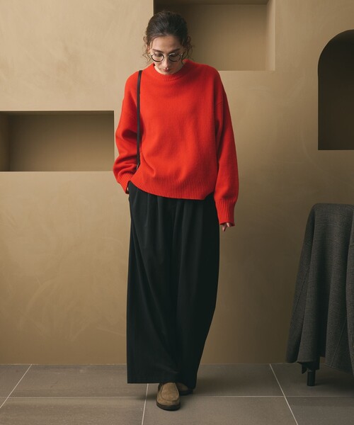 BEAUTY&YOUTH UNITED ARROWS（ビューティーアンドユースユナイテッドアローズ）の「毛ポリエステルレーヨンブレンド ワイドタックパンツ（その他パンツ・レディース・オフホワイト/グレー/ブラック・XS/S/M/L）」の13枚目の写真