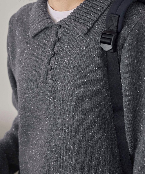 CHAN ME(チャンミ)の「ポロデザインネップニット(ニット/セーター・レディース・ホワイト/チャコールグレー/カーキ・MEDIUM/LARGE/X-LARGE)」の20枚目の写真