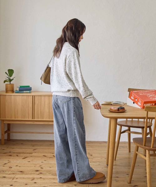 CHAN ME(チャンミ)の「ポロデザインネップニット(ニット/セーター・レディース・ホワイト/チャコールグレー/カーキ・MEDIUM/LARGE/X-LARGE)」の7枚目の写真