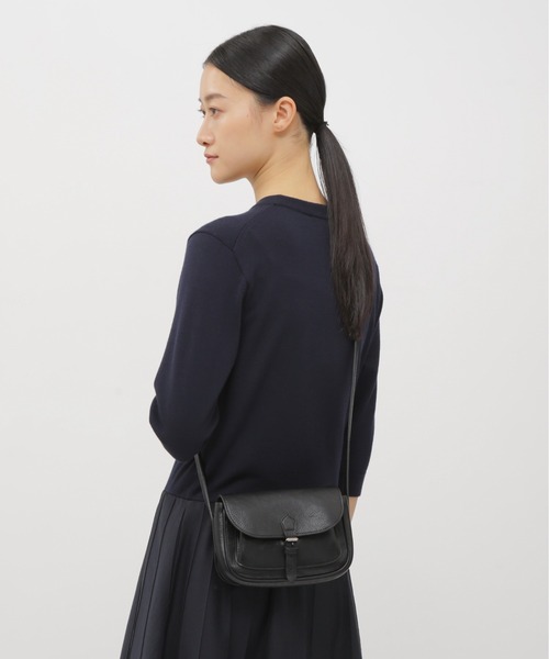 マーガレットハウエル サドル レザー ショルダー バッグ ブラック 布袋 SADDLE LEATHER BAG（ショルダーバッグ）｜MARGARET HOWELL
