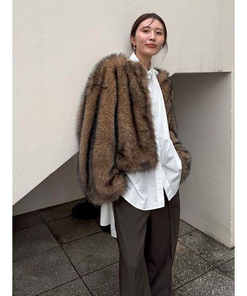 styling/（スタイリング）の「ミックスファーコート（その他アウター・レディース・キャメル/ブラウン・0/1）」の12枚目の写真