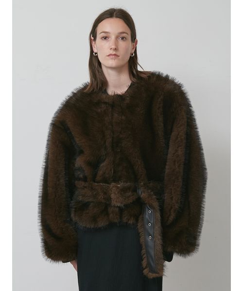 styling/（スタイリング）の「ミックスファーコート（その他アウター・レディース・キャメル/ブラウン・0/1）」の9枚目の写真