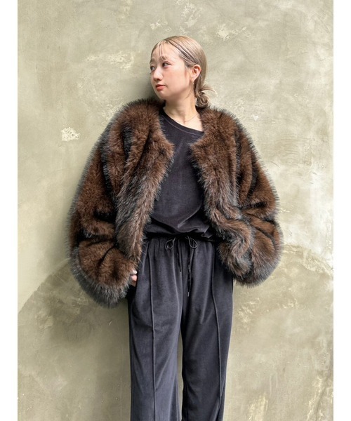 styling/（スタイリング）の「ミックスファーコート（その他アウター・レディース・キャメル/ブラウン・0/1）」の20枚目の写真