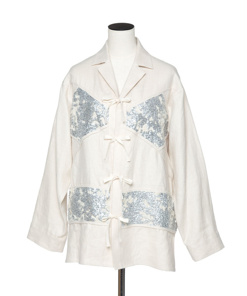 muller of yoshiokubo（ミュラーオブヨシオクボ）の「muller of yoshiokubo ミュラーオブヨシオクボ / RADIANT SHIRTS レディアントシャツ / MLF25208（ブルゾン・レディース・アイボリー/グリーン・36/38）」の6枚目の写真