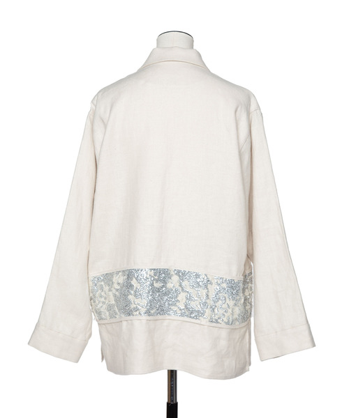 muller of yoshiokubo（ミュラーオブヨシオクボ）の「muller of yoshiokubo ミュラーオブヨシオクボ / RADIANT SHIRTS レディアントシャツ / MLF25208（ブルゾン・レディース・アイボリー/グリーン・36/38）」の7枚目の写真