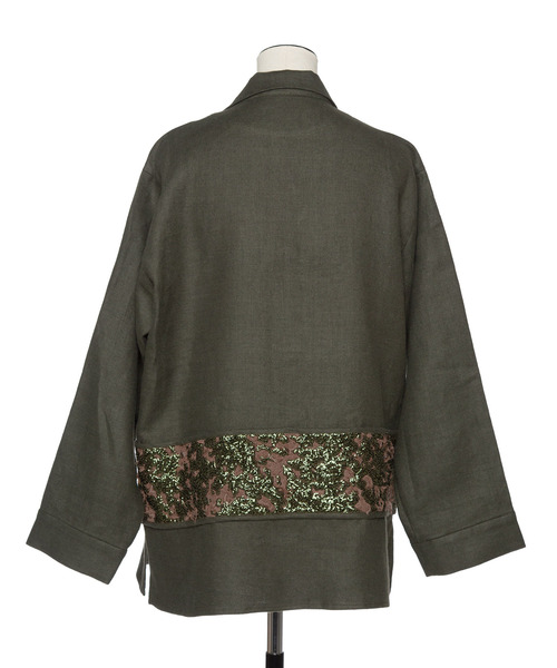 muller of yoshiokubo（ミュラーオブヨシオクボ）の「muller of yoshiokubo ミュラーオブヨシオクボ / RADIANT SHIRTS レディアントシャツ / MLF25208（ブルゾン・レディース・アイボリー/グリーン・36/38）」の9枚目の写真