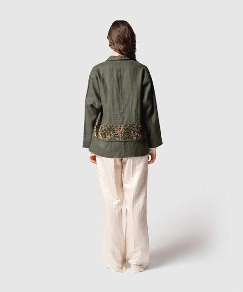 muller of yoshiokubo（ミュラーオブヨシオクボ）の「muller of yoshiokubo ミュラーオブヨシオクボ / RADIANT SHIRTS レディアントシャツ / MLF25208（ブルゾン・レディース・アイボリー/グリーン・36/38）」の12枚目の写真