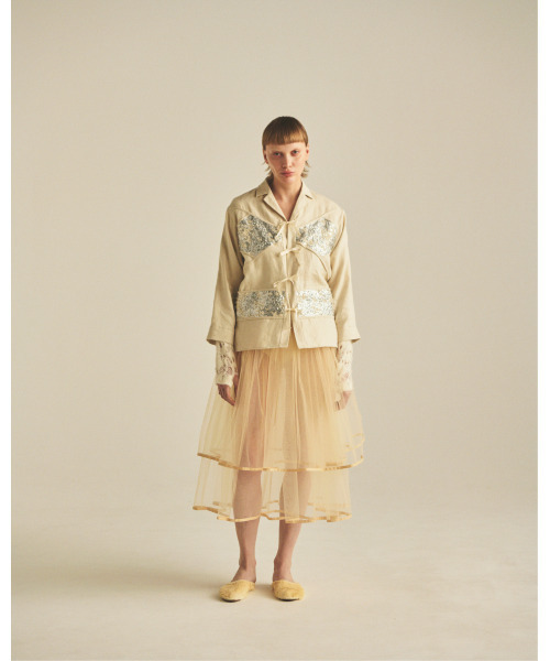 muller of yoshiokubo（ミュラーオブヨシオクボ）の「muller of yoshiokubo ミュラーオブヨシオクボ / RADIANT SHIRTS レディアントシャツ / MLF25208（ブルゾン・レディース・アイボリー/グリーン・36/38）」の13枚目の写真