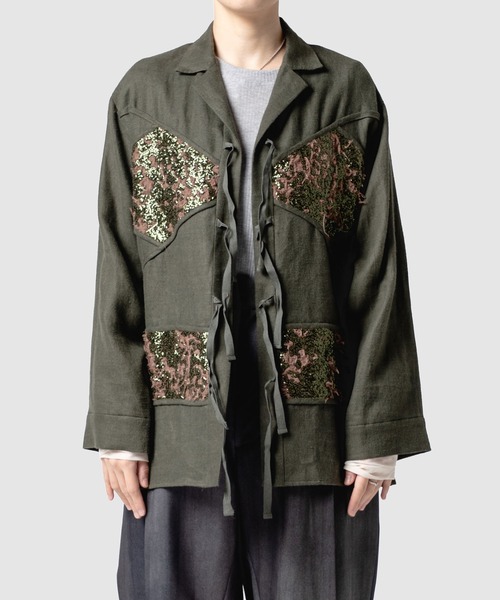 muller of yoshiokubo（ミュラーオブヨシオクボ）の「muller of yoshiokubo ミュラーオブヨシオクボ / RADIANT SHIRTS レディアントシャツ / MLF25208（ブルゾン・レディース・アイボリー/グリーン・36/38）」の14枚目の写真