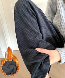 コーデュロイパンツ 裏起毛 秋冬 ワイドパンツ