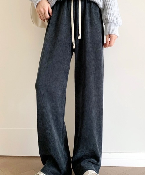 Beststore(ベストストア)の「コーデュロイパンツ 裏起毛 秋冬 ワイドパンツ(その他パンツ・レディース・グレー/ブラック/オフホワイト/ブラウン・M/XL/L)」の12枚目の写真