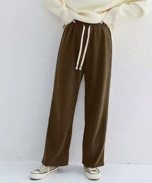 Beststore(ベストストア)の「コーデュロイパンツ 裏起毛 秋冬 ワイドパンツ(その他パンツ・レディース・グレー/ブラック/オフホワイト/ブラウン・M/XL/L)」の10枚目の写真