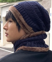ARMANI マフラー ニット キャップ セット ネイビー 70909029b_b_03_215.jpg