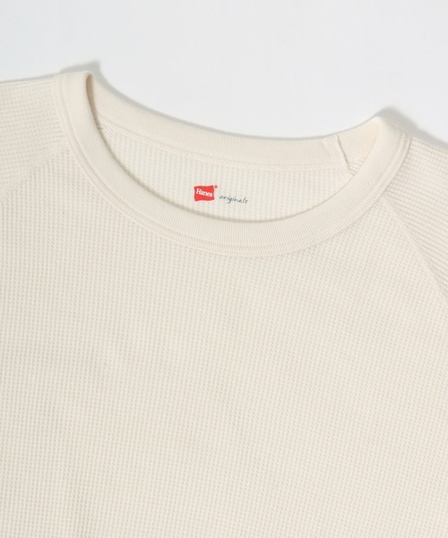 HANES（ヘインズ）の「Hanes（ヘインズ）ワッフルクルーネックロングスリーブTシャツ/パックT レディース（Tシャツ/カットソー・レディース・アイボリー/ネイビー/グレー・FREE）」の10枚目の写真