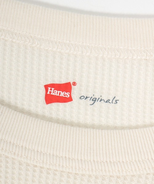 HANES（ヘインズ）の「Hanes（ヘインズ）ワッフルクルーネックロングスリーブTシャツ/パックT レディース（Tシャツ/カットソー・レディース・アイボリー/ネイビー/グレー・FREE）」の11枚目の写真