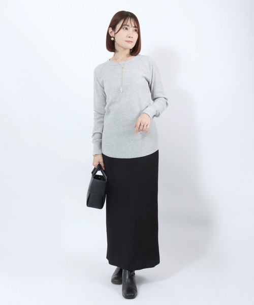 HANES（ヘインズ）の「Hanes（ヘインズ）ワッフルクルーネックロングスリーブTシャツ/パックT レディース（Tシャツ/カットソー・レディース・アイボリー/ネイビー/グレー・FREE）」の22枚目の写真