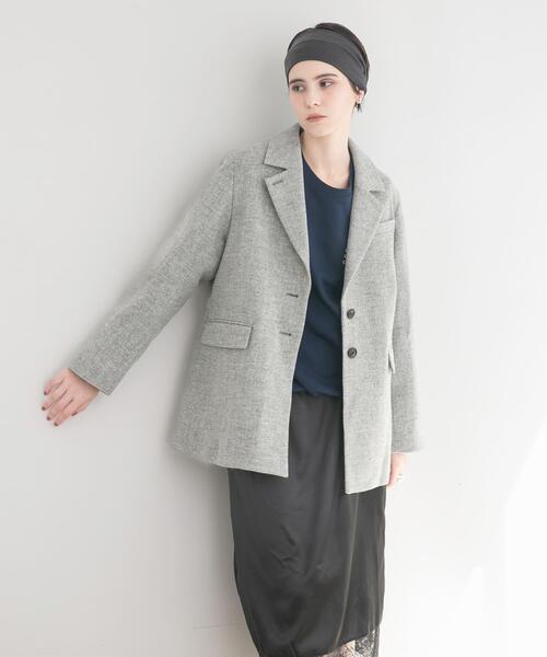 URBAN RESEARCH（アーバンリサーチ）の「ブリティッシュウールツイードジャケット（その他アウター・レディース・カーキ/ライトグレー・38/36）」の3枚目の写真