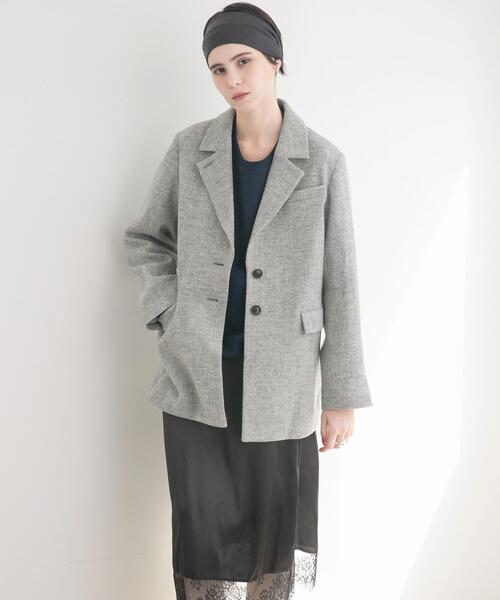 URBAN RESEARCH（アーバンリサーチ）の「ブリティッシュウールツイードジャケット（その他アウター・レディース・カーキ/ライトグレー・38/36）」の6枚目の写真