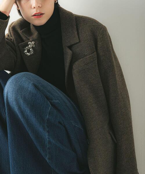 URBAN RESEARCH（アーバンリサーチ）の「ブリティッシュウールツイードジャケット（その他アウター・レディース・カーキ/ライトグレー・38/36）」の15枚目の写真