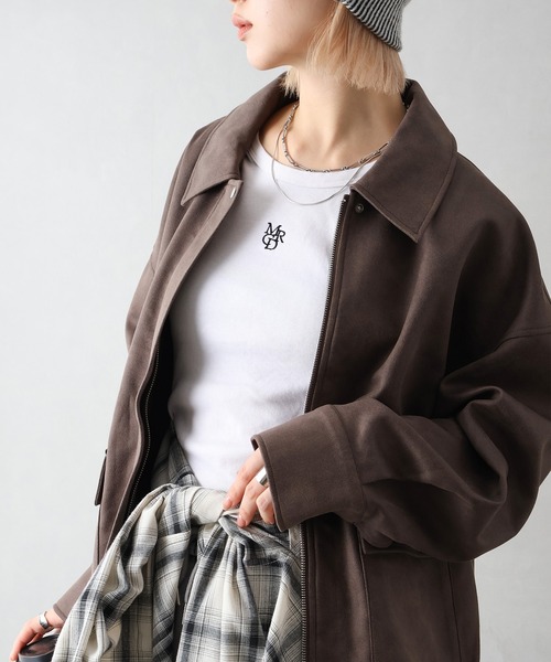 SpRay（スプレイ）の「ヴィンテージスウェードZIPブルゾン（ブルゾン・レディース・グレイッシュベージュ/チャコールグレー/ブラウン/キャメル・FREE）」の18枚目の写真