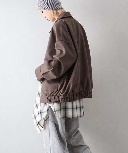 SpRay（スプレイ）の「ヴィンテージスウェードZIPブルゾン（ブルゾン・レディース・グレイッシュベージュ/チャコールグレー/ブラウン/キャメル・FREE）」の19枚目の写真