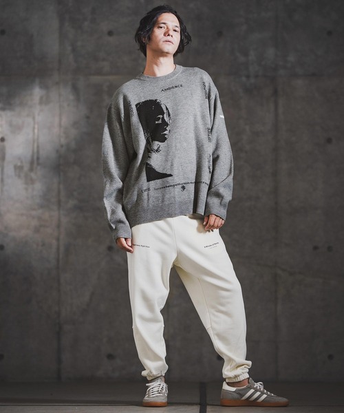 GLIMCLAP(グリムクラップ)の「mn3180-Jacquard Knit with Girl Motif ニット(192-039-gla-cf)(ニット/セーター・メンズ・ブラック/レッド/ミックスグレー/キナリ・S/M/L)」の17枚目の写真