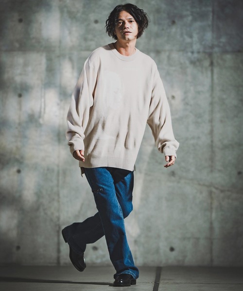GLIMCLAP(グリムクラップ)の「mn3180-Jacquard Knit with Girl Motif ニット(192-039-gla-cf)(ニット/セーター・メンズ・ブラック/レッド/ミックスグレー/キナリ・S/M/L)」の22枚目の写真