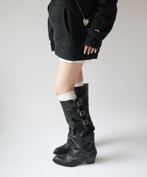 Port（ポート）の「【 SORUTT / ソルト 】 3連 バックル フェイクレザー ブーツ / ロングブーツ ショートブーツ #_（ブーツ・レディース・ブラウン/ブラック・M/L/XL）」の16枚目の写真