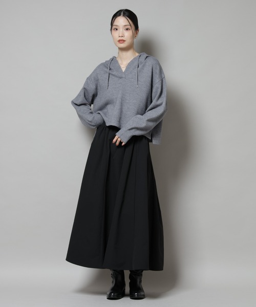 NANO universe（ナノユニバース）の「スキッパーフードニット（ニット/セーター・レディース・グレー/ベージュ/ネイビー・FREE）」の13枚目の写真