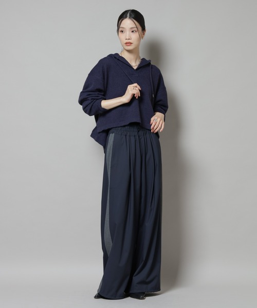 NANO universe（ナノユニバース）の「スキッパーフードニット（ニット/セーター・レディース・グレー/ベージュ/ネイビー・FREE）」の20枚目の写真