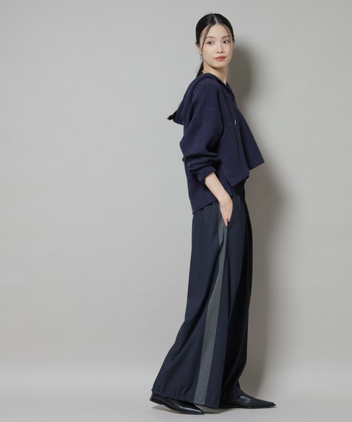 NANO universe（ナノユニバース）の「スキッパーフードニット（ニット/セーター・レディース・グレー/ベージュ/ネイビー・FREE）」の22枚目の写真