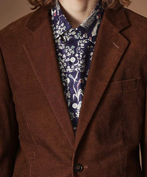 40ｃｔ＆525（フォーティーカラッツアンドゴーニーゴ）の「【Sサイズ～】ドビーキャラメルコールジャケット（テーラードジャケット・メンズ・ダークブラウン/カーキ系6・04/03/02/01）」の4枚目の写真