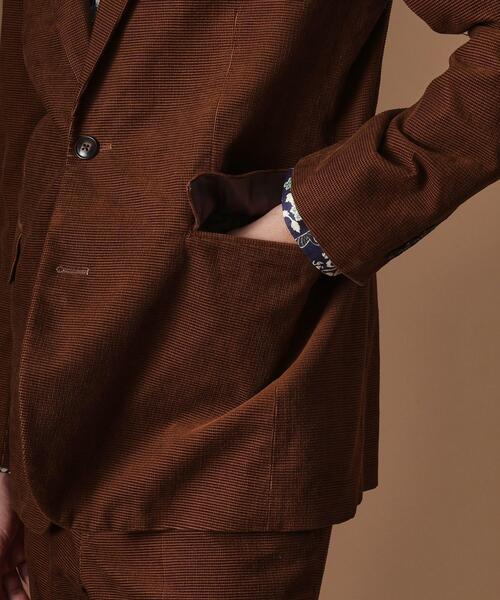 40ｃｔ＆525（フォーティーカラッツアンドゴーニーゴ）の「【Sサイズ～】ドビーキャラメルコールジャケット（テーラードジャケット・メンズ・ダークブラウン/カーキ系6・04/03/02/01）」の3枚目の写真