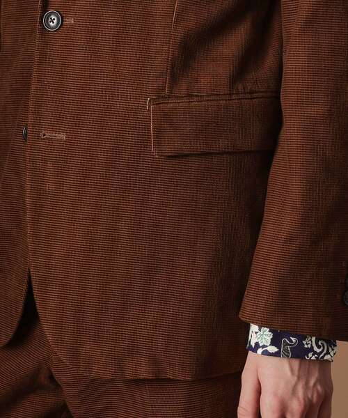 40ｃｔ＆525（フォーティーカラッツアンドゴーニーゴ）の「【Sサイズ～】ドビーキャラメルコールジャケット（テーラードジャケット・メンズ・ダークブラウン/カーキ系6・04/03/02/01）」の7枚目の写真