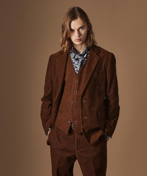 40ｃｔ＆525（フォーティーカラッツアンドゴーニーゴ）の「【Sサイズ～】ドビーキャラメルコールジャケット（テーラードジャケット・メンズ・ダークブラウン/カーキ系6・04/03/02/01）」の11枚目の写真