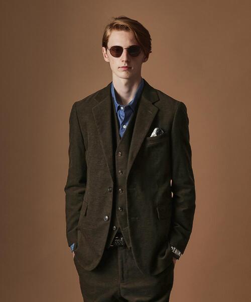 40ｃｔ＆525（フォーティーカラッツアンドゴーニーゴ）の「【Sサイズ～】ドビーキャラメルコールジャケット（テーラードジャケット・メンズ・ダークブラウン/カーキ系6・04/03/02/01）」の21枚目の写真