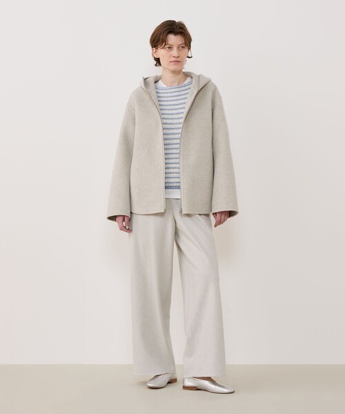 GALERIE VIE（ギャルリー ヴィー）の「ウールカシミヤダブルフェイス フーデッドショートコート（その他アウター・レディース・ライトグレー/ネイビー/グレー・FREE）」の4枚目の写真